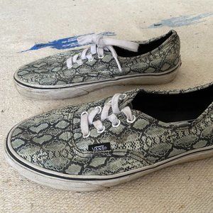 Size 7.5 snakeskin canvas Vans